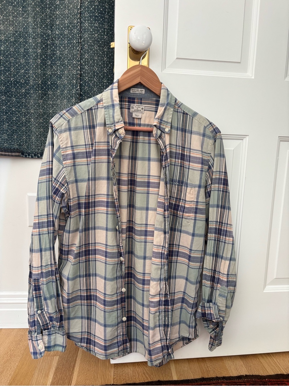 Vintage J. Crew Plaid Button-Down Madras Shirt